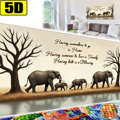 Elephant Themed Diamond Painting Art Kit for Adults