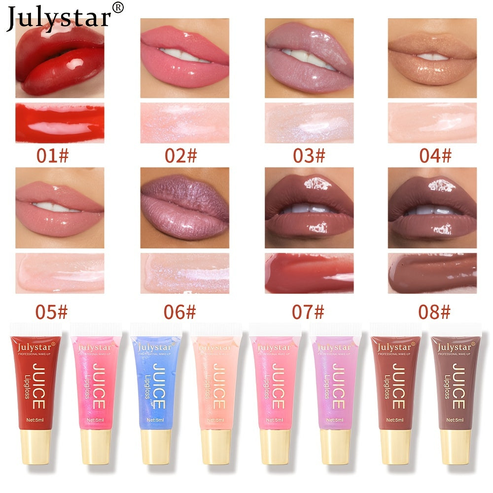 Matte Dewy Finish Lip Gloss Hydrating Moisturizing Smudge Proof Bright