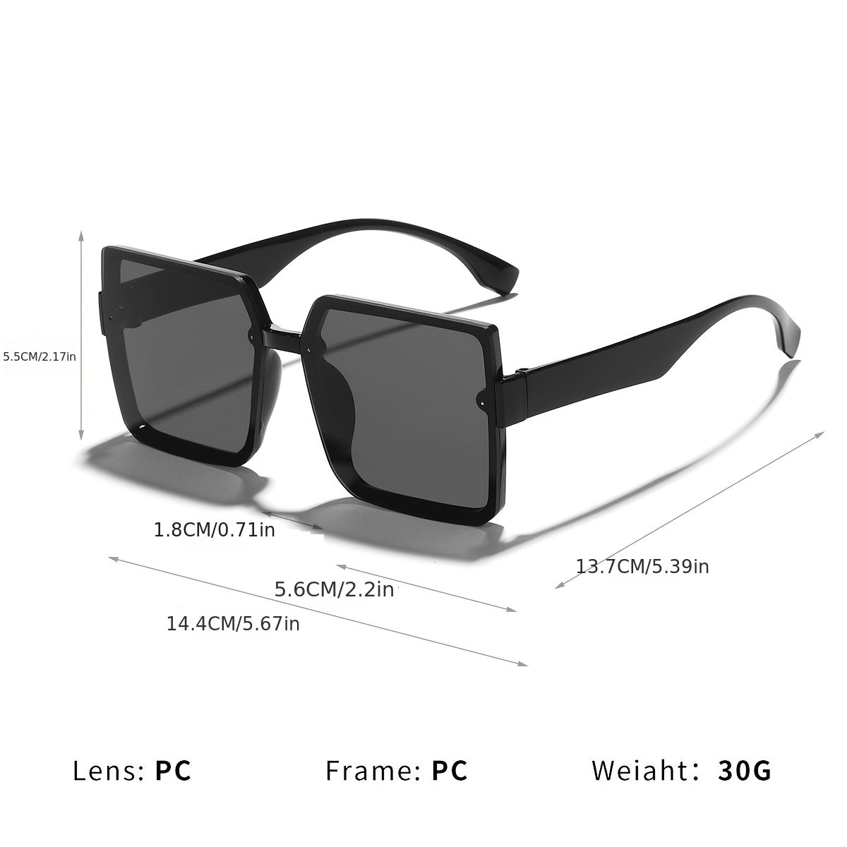 Square Rimless Sunglasses For Women UV400 Protection