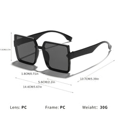Square Rimless Sunglasses For Women UV400 Protection