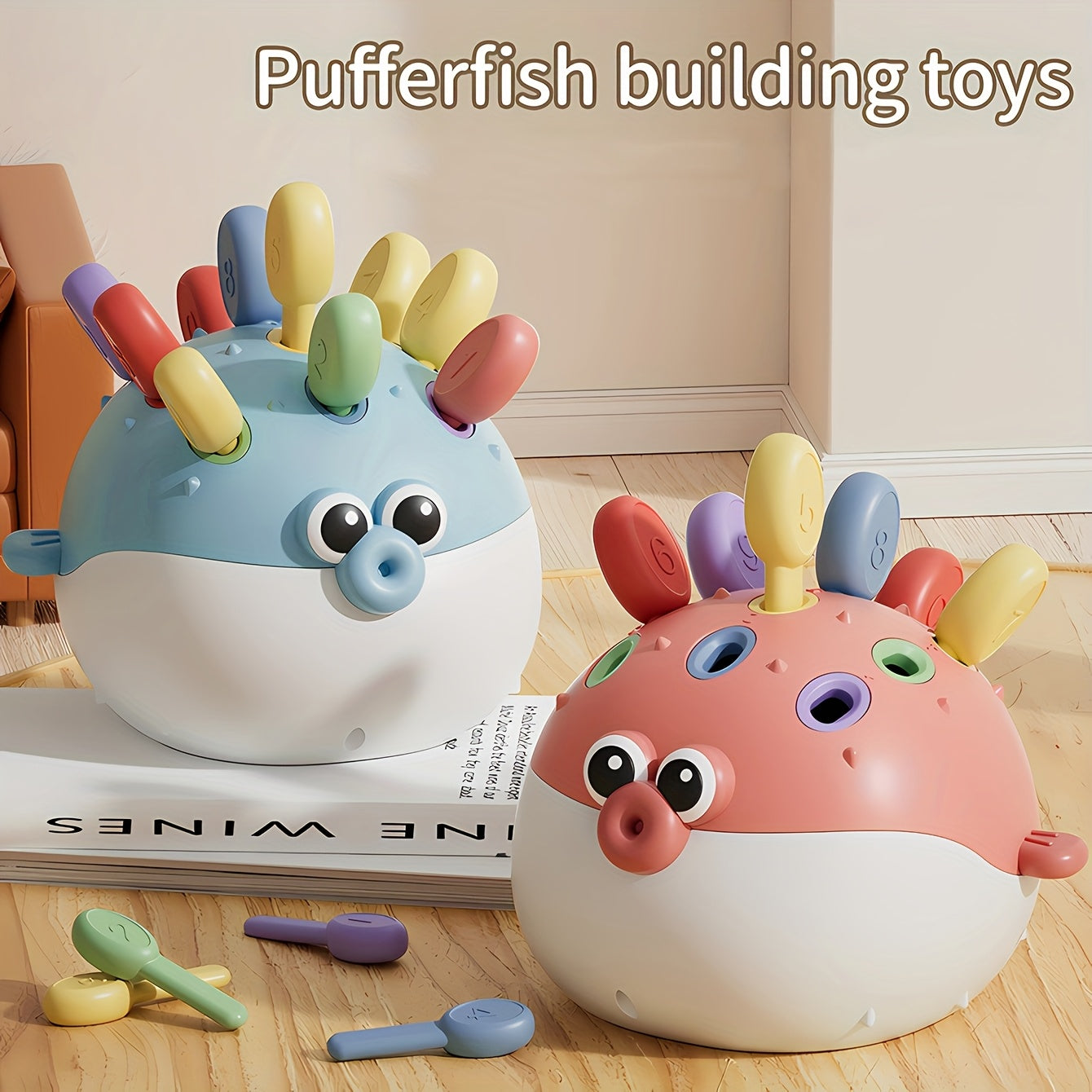 Cartoon Shape Match Puzzle Toy w/ Storage Sticks