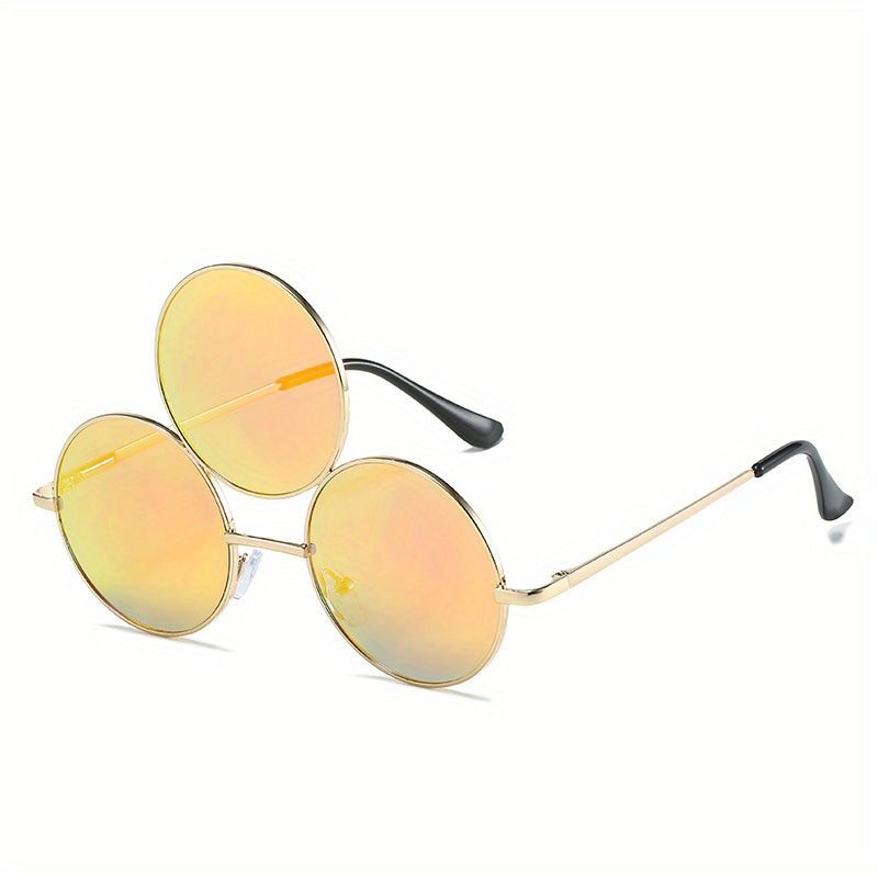 Y2K Round Metal Sunglasses Funny Mirror Lens UV400
