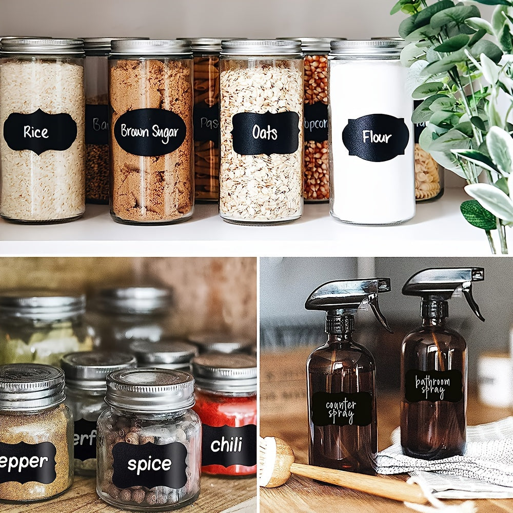 120 Reusable Waterproof Kitchen Pantry Wavy Sticker Labels