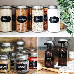 120 Reusable Waterproof Kitchen Pantry Wavy Sticker Labels