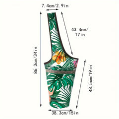 Canvas Shoulder Yoga Mat Storage Bag Flower Pattern Fitness Bag