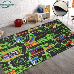 1pc Traffic Car Mat Kids Toy Cars Non Slip Rug Boys Play Mat Road Rug