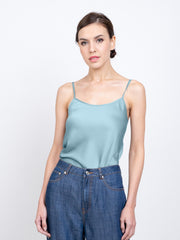 Solid Crew Neck Cami Top Sleeveless Casual Summer Top