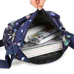 Floral Pattern Crossbody Bag Nylon Shoulder Bag
