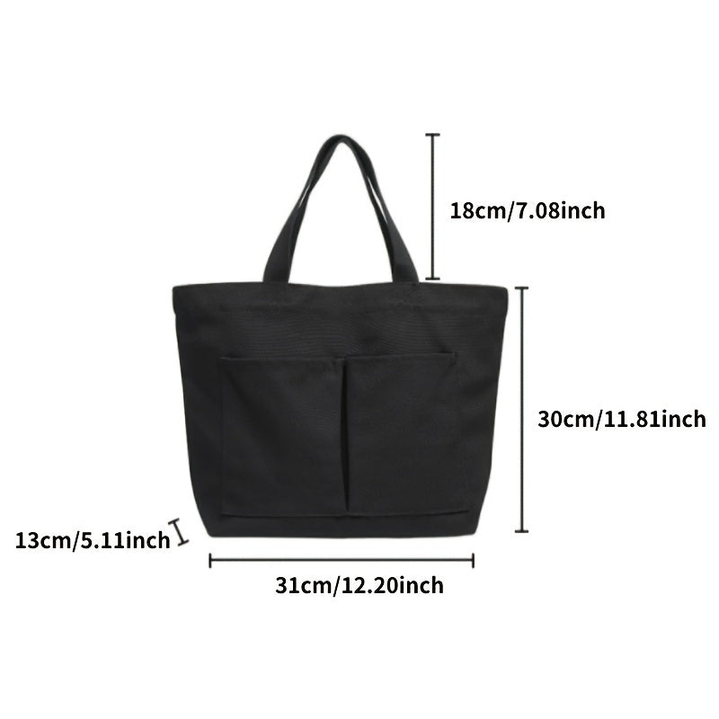 Minimalist Canvas Shoulder Bag Versatile Large Handbag All Match Satchel Bag