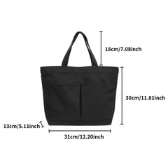 Minimalist Canvas Shoulder Bag Versatile Large Handbag All Match Satchel Bag