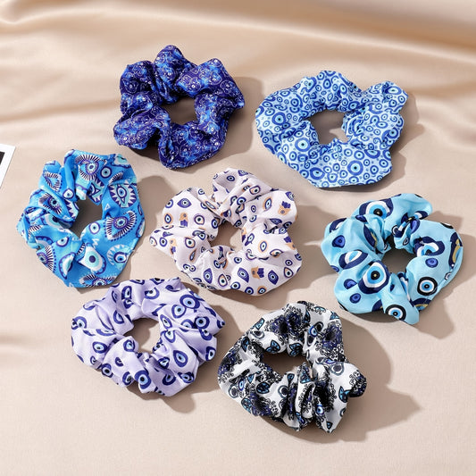 Evil Eye Hamsa Hand Oversized Scrunchies Hair Tie