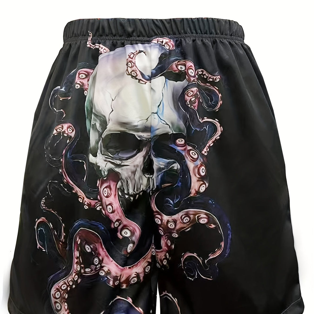 Halloween Skull Pattern Men's Casual Stretch Shorts