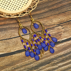Antique Tassel Earrings Retro Water Drop Chain Earrings