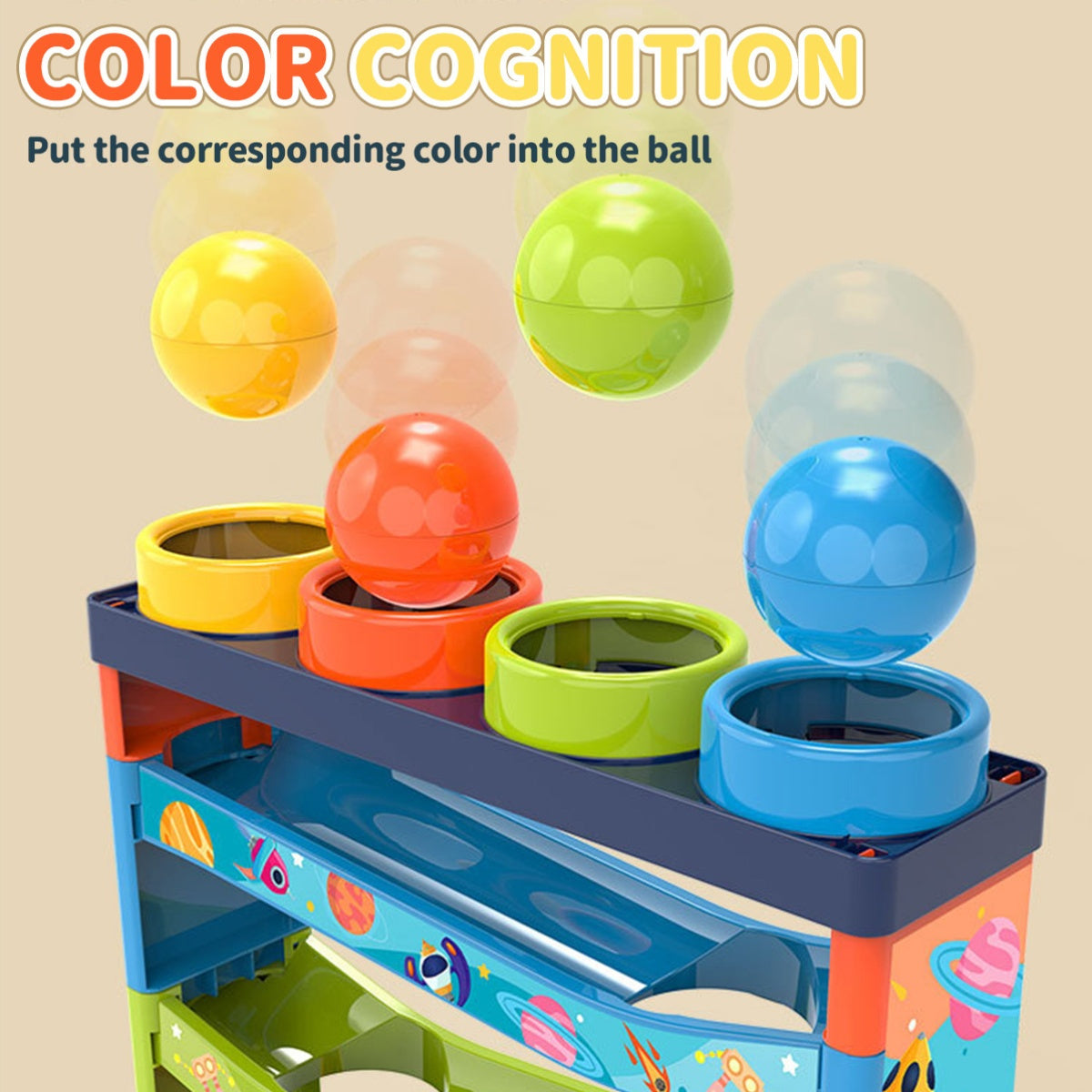 Colorful Rolling Ball Track Toy Set Education Pounding Toy Fun Gift
