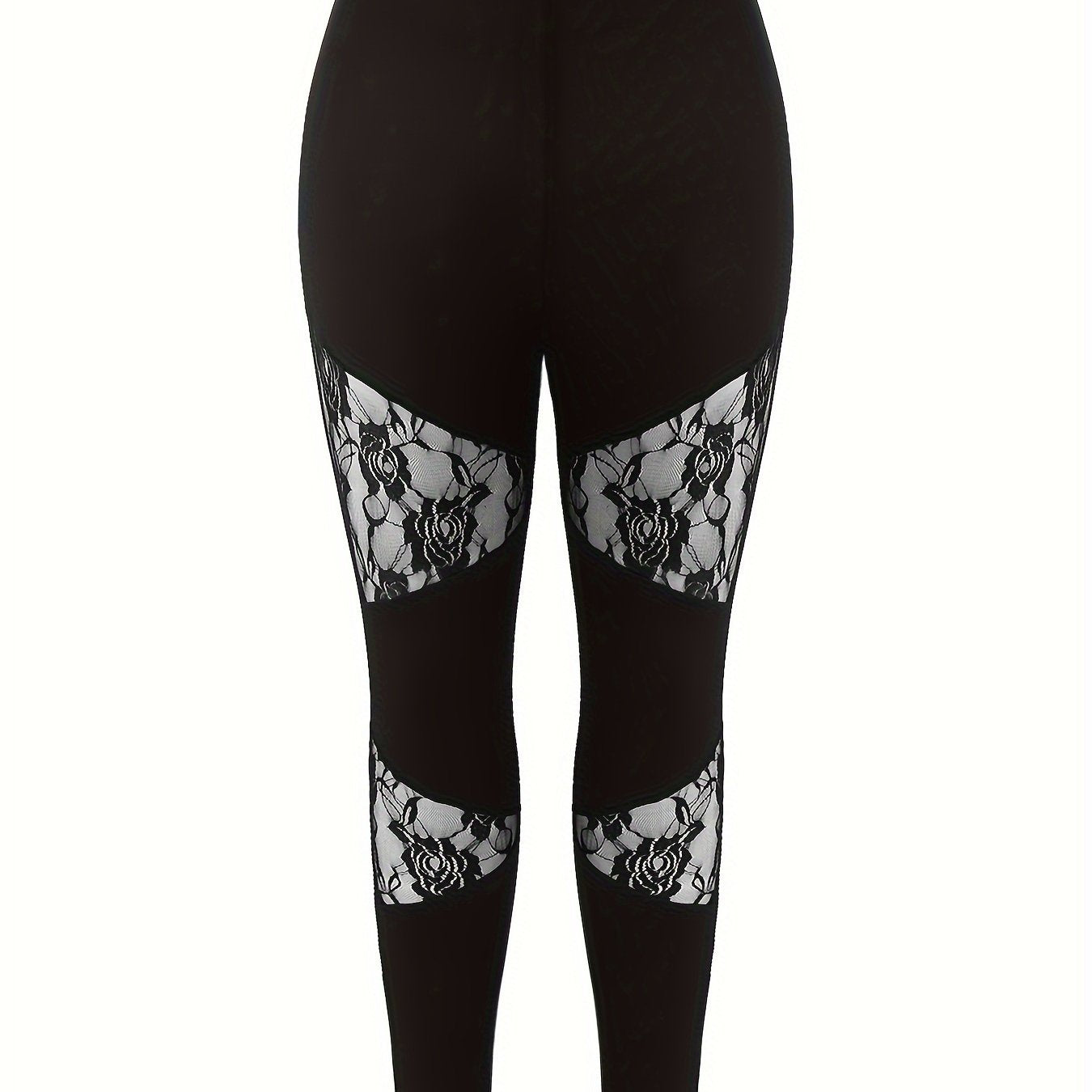  Solid Lace High Rise Leggings
