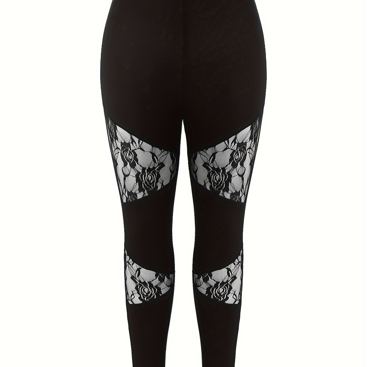  Solid Lace High Rise Leggings