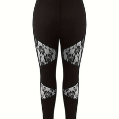  Solid Lace High Rise Leggings