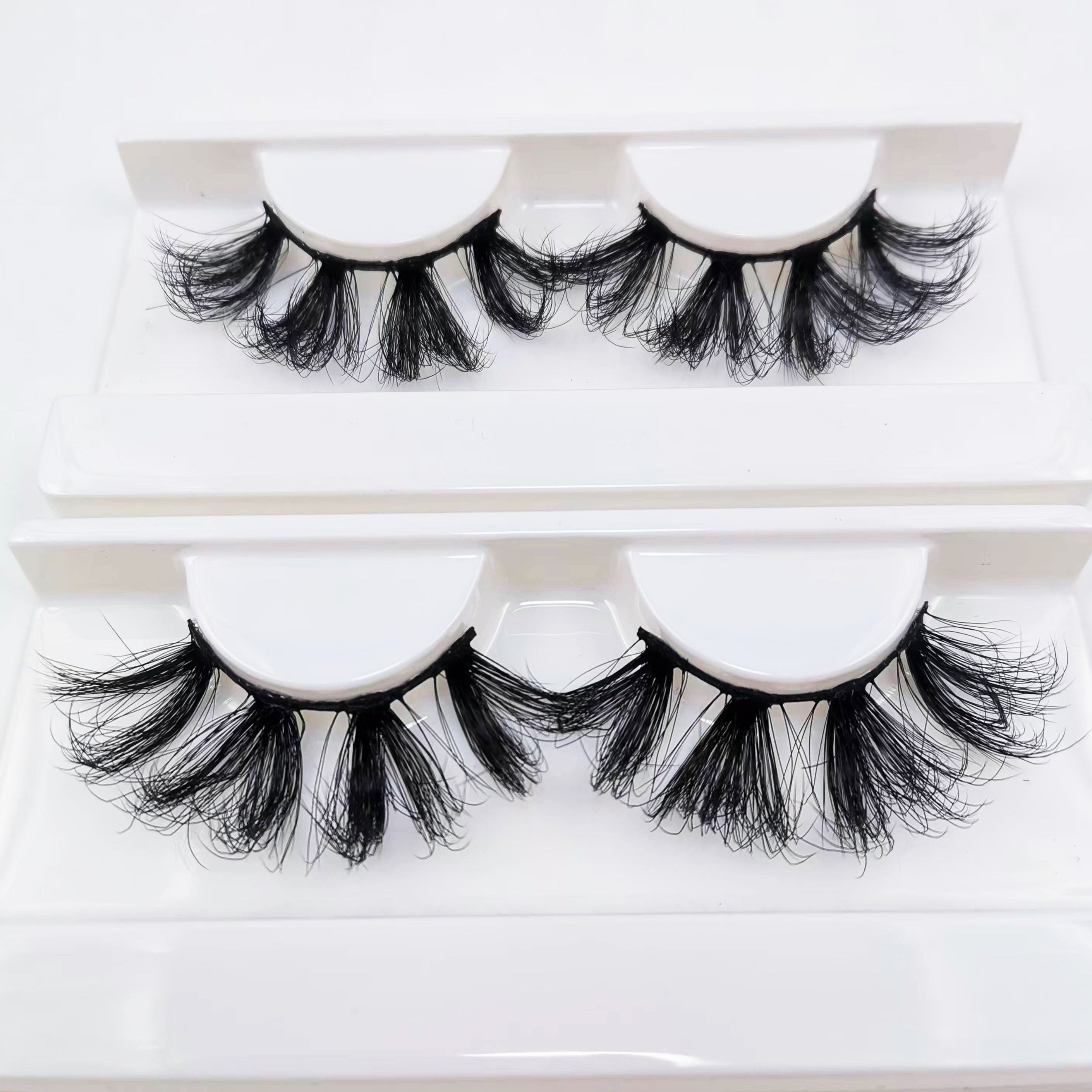 25mm 5D Fluffy Thick Faux Mink False Eyelashes with Tray