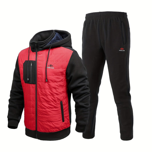 Men's Thermal Sports Suit with Hooded Jacket & Pants