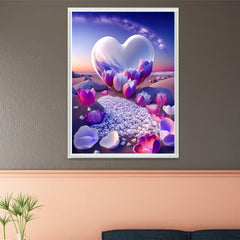 Love Flower Landscape Canvas Painting Poster Print for Wall Decoration