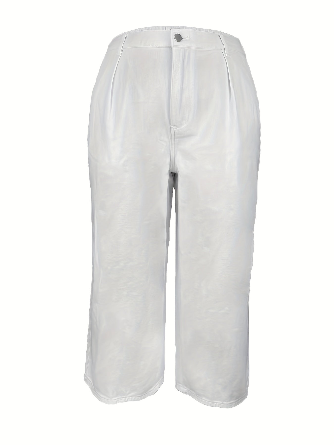  Solid High Rise Wide Leg Jeans