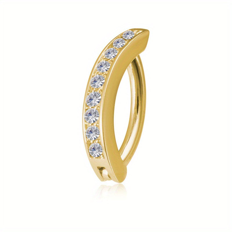 Zircon Curved Barbell Belly Button Ring