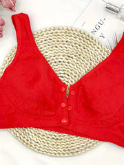 Front Buckle Wireless Bra Comfy & Breathable Wide Straps Bra