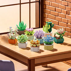 Creative Flower Pot Building Block Puzzle Toy Set