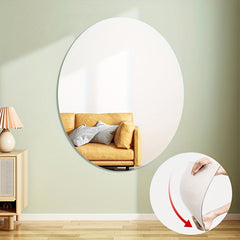 Oval Mirror Sticker Acrylic Wall Mounted HD Bathroom Decor