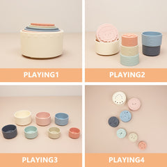 7 Piece Silicone Number Stacking Cups Educational Toys for 0-3 Years