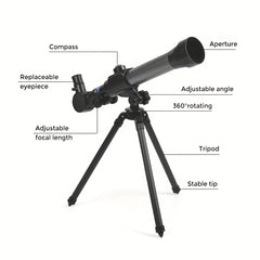 Retractable Telescope with Rotatable Bracket & Compass
