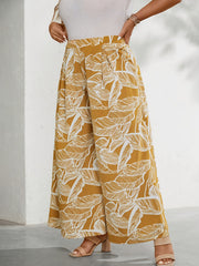  Tropical Print High Rise Wide Leg Trousers