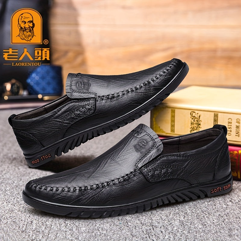 Men's Leather Loafer Shoes Slip On Casual Outdoor Flat Shoes