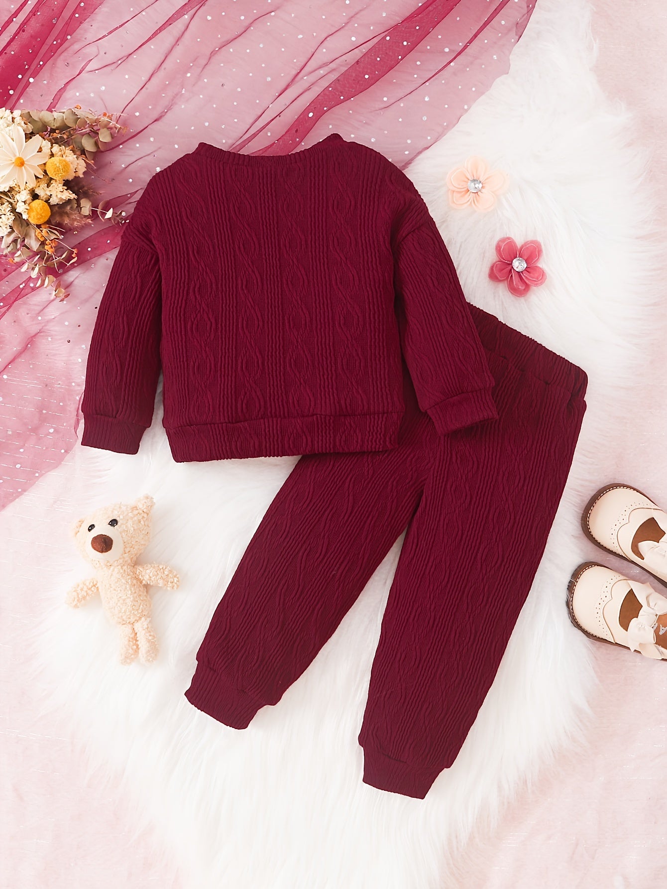 Bunny Print Sweatshirt Top Baby Girls Outfit