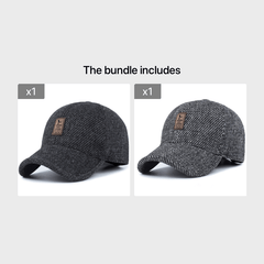 Men's Cotton Winter Baseball Cap with Ear Protection