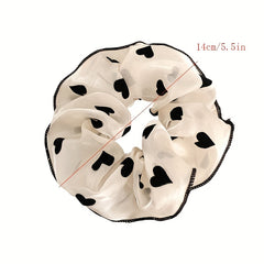 2pcs Polka Dot Decor Scrunchie Mesh Hair Tie Elastic Hair Accessory