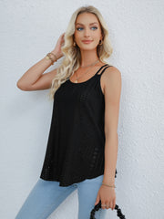 Solid Ruched Cami Top Spaghetti Crew Neck Summer Sleeveless Top