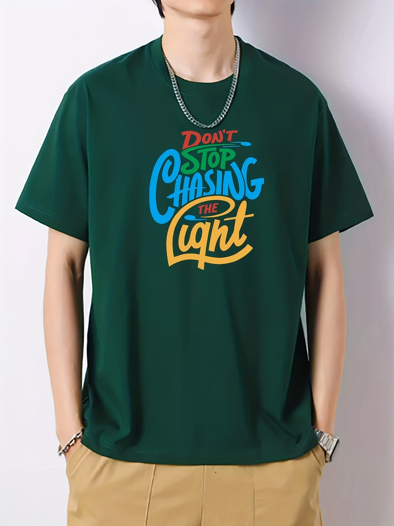 Men's Graphic Crew Neck Active T-shirt for Summer