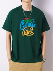 Men's Graphic Crew Neck Active T-shirt for Summer