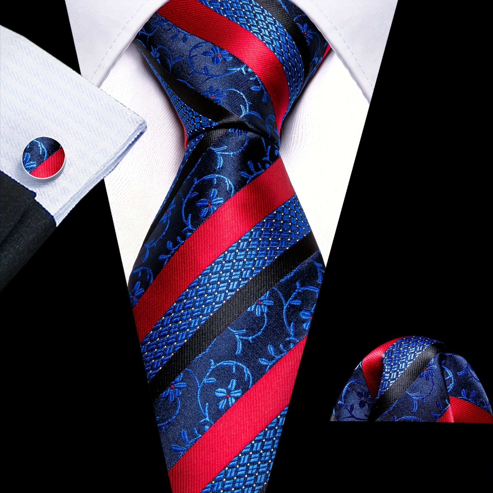 Barry Wang Golden Silk Paisley Tie Set