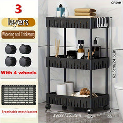 Plastic Storage Cart 4 Layers Multifunctional Garage Rack