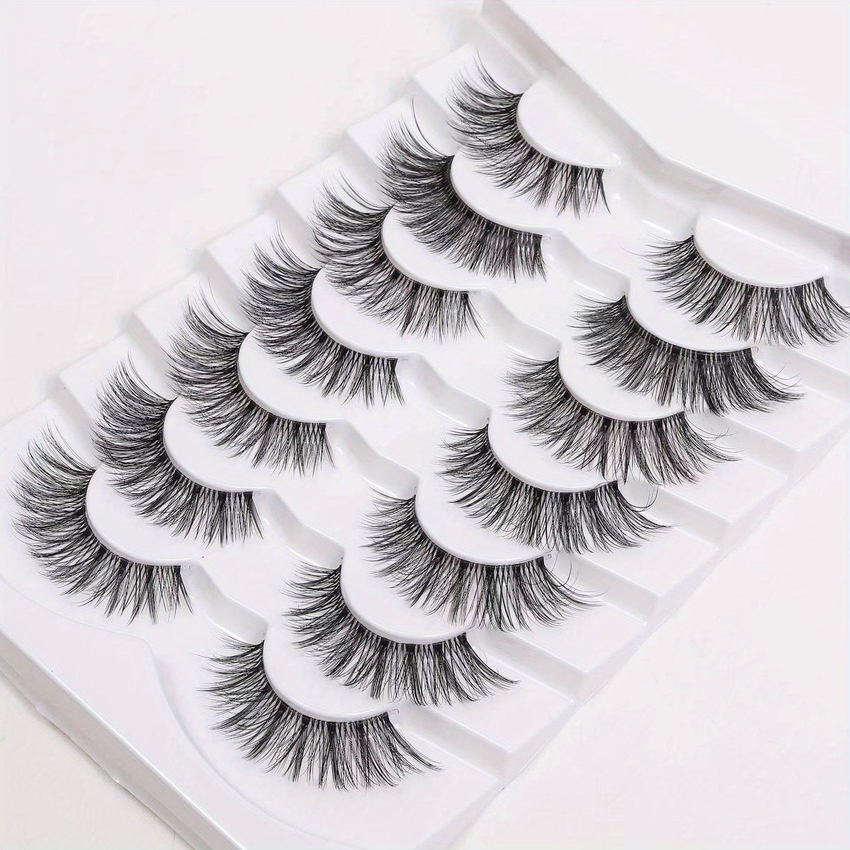 7 Pairs Thick 3D Curling False Eyelashes Fluffy Volume D Curl Lashes