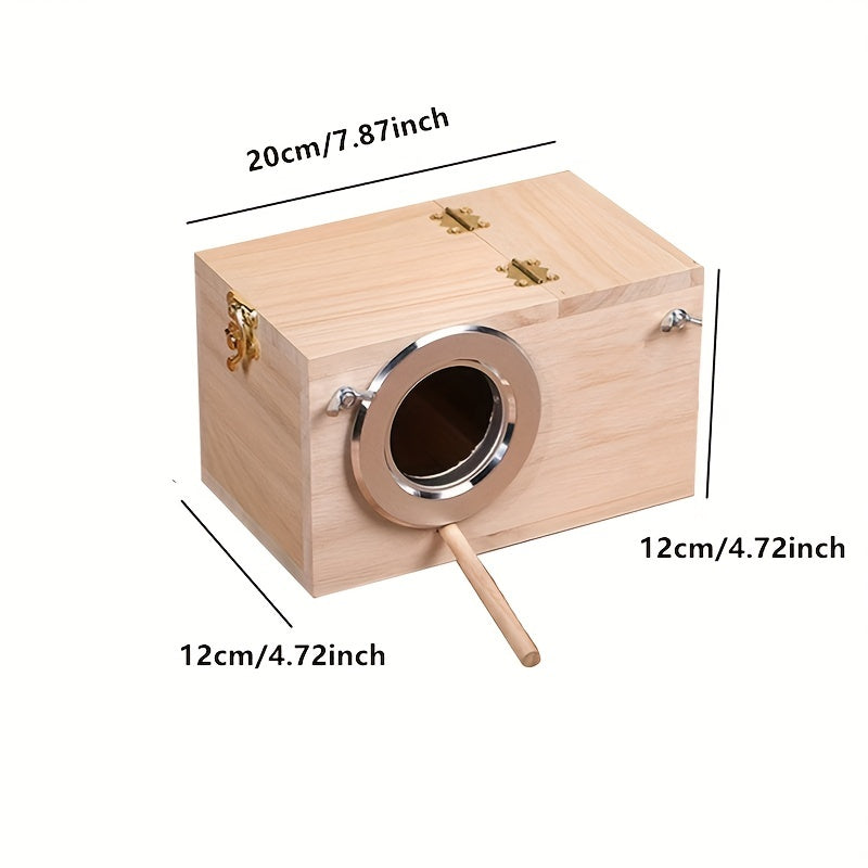 Wooden Bird Parakeet Nest House for Budgie Cockatiel Breeding