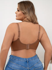 Plus Size Sexy Bra Women's Plus Contrast Lace Wireless Wave