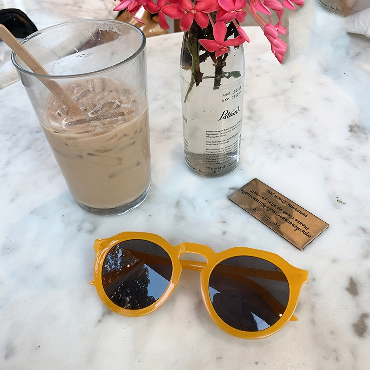 Men's Vintage Round Frame Jelly Sunglasses