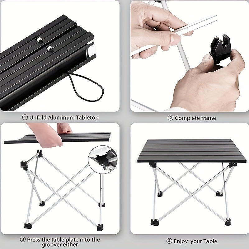 Portable Folding Aluminum Camping Table + Storage Bag