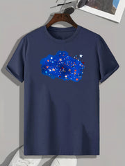 Star Pattern Print Men's Sports Tee