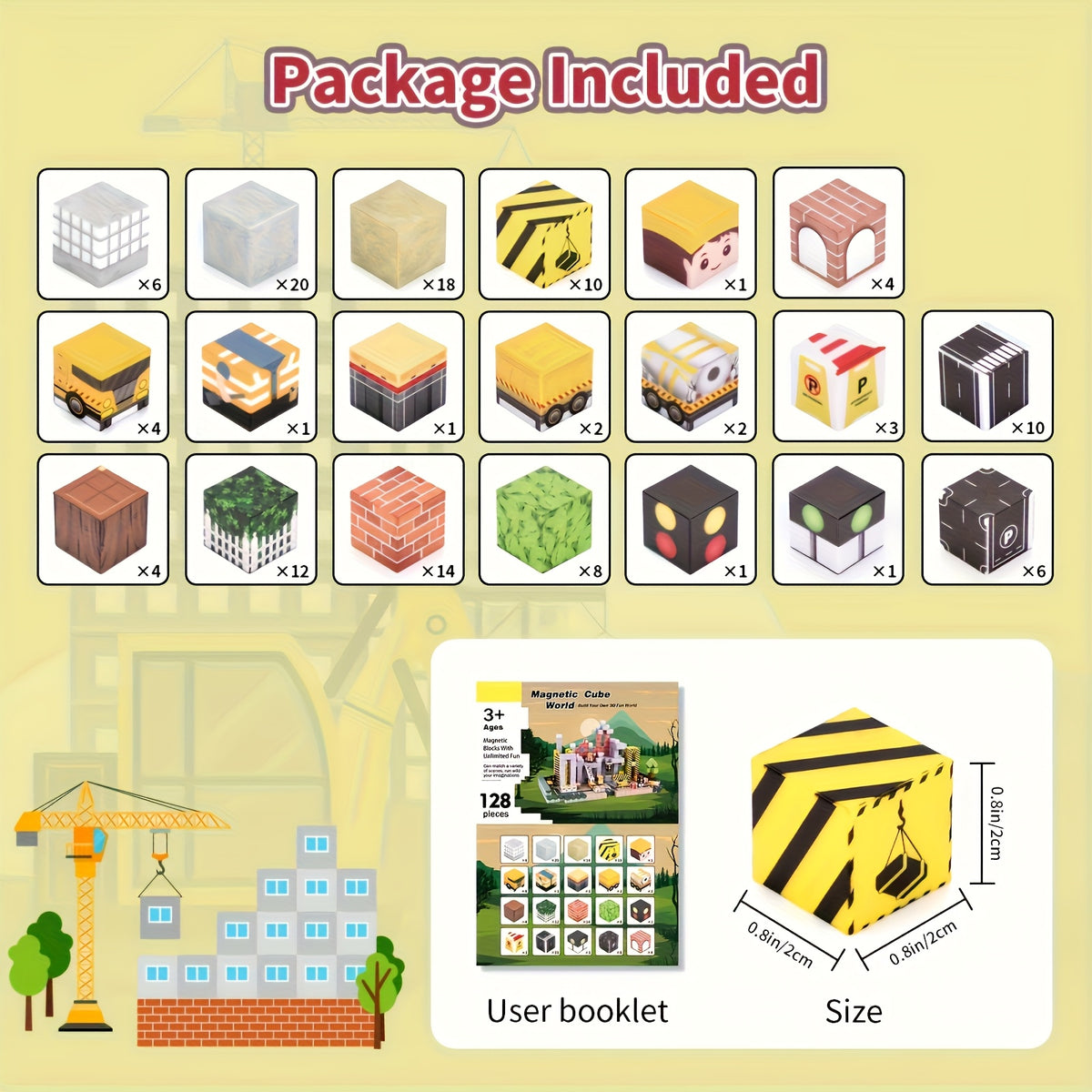128pcs Magnetic Building Blocks Enhance Imagination and Creativity Sensory Toy