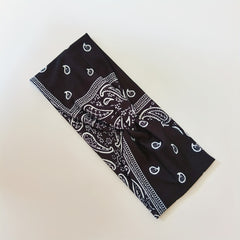 2pcs Boho Headband Stretchy Criss Cross Hair Band Sports Sweatband Paisley Print