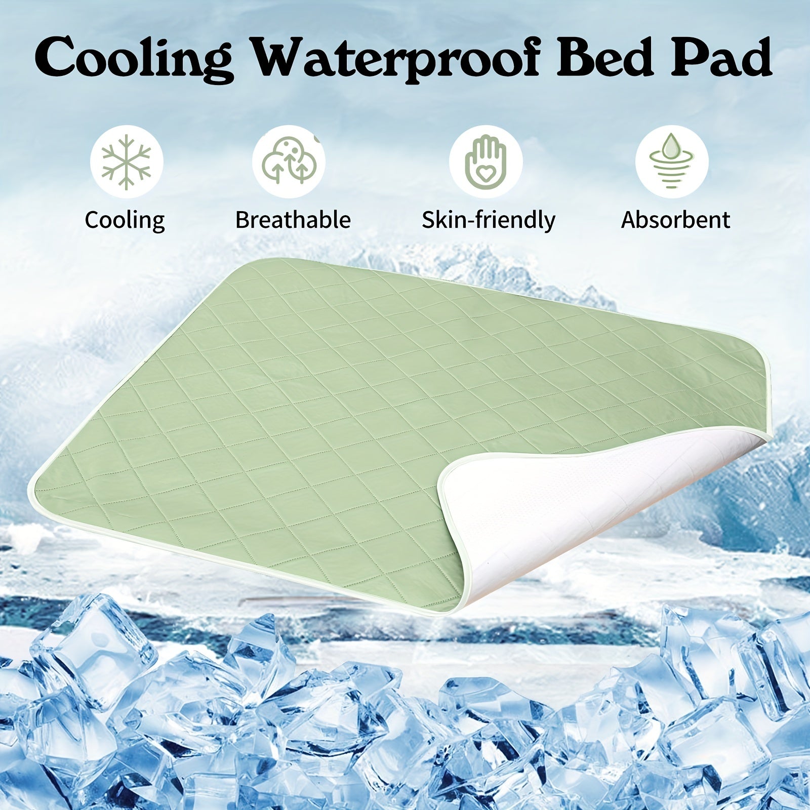 Waterproof Incontinence Bed Pads Washable Reusable Cooling Bed Underpads